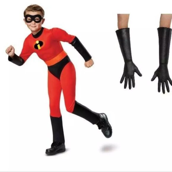 The Incredibles Dash Halloween Costume 7/8 Muscle Jumpsuit with Sound 5 Pc Boys - Picture 1 of 5